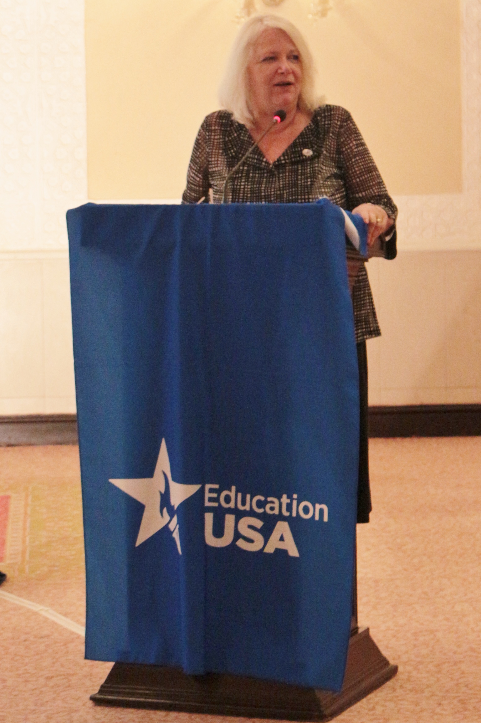USEFp Executive Director, Ms. Rita Akhtar speaking at the pre-departure orientation.