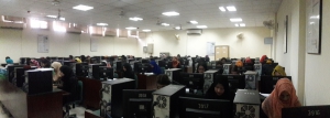 USEFP administers a GRE mock test at Fatima Jinnah Women's University.