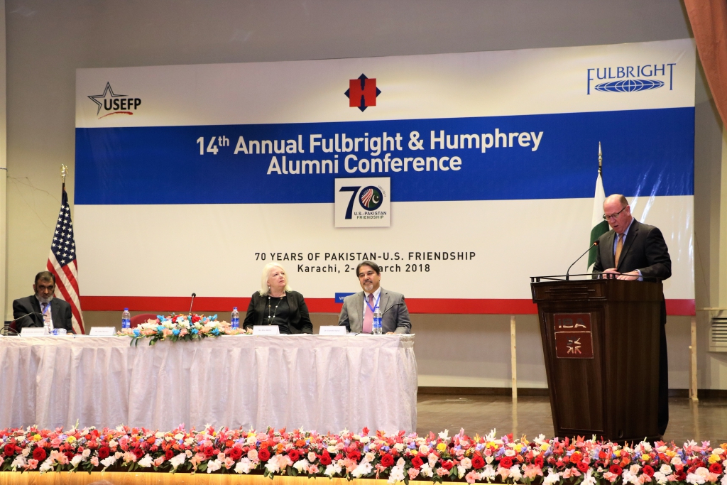 The Acting U.S. Consul General Karachi, John Warner highlights the importance of Exchange Programs and congratulates alumni on the successful conference.