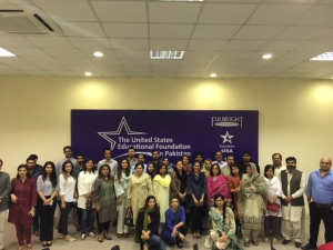 Alumni in Lahore enjoy the screening of "Armed with Faith".