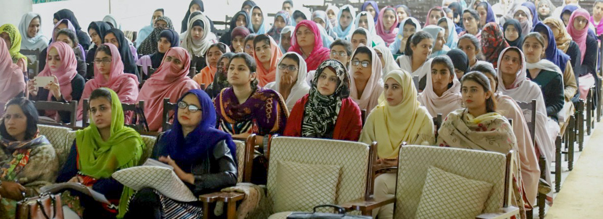 Students of Government Sadiq College Women University listen intently to the advisers 