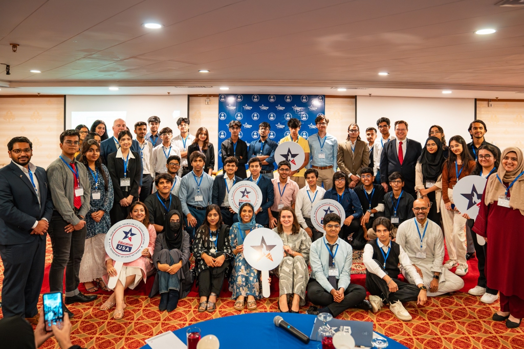 The new CCC cohort in Karachi with the EdUSA team.