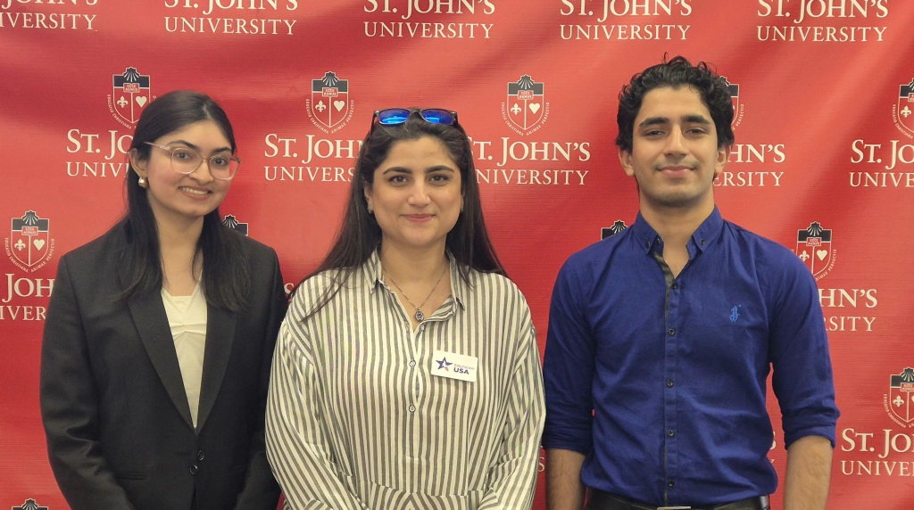 With Pakistani students at St. John's. Student on the right, was our CCC student in Pakistan Ali Taimur. He was advised by me.