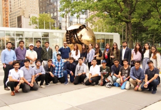 Students, counselors and advisers at the U.N. headquarters in NY