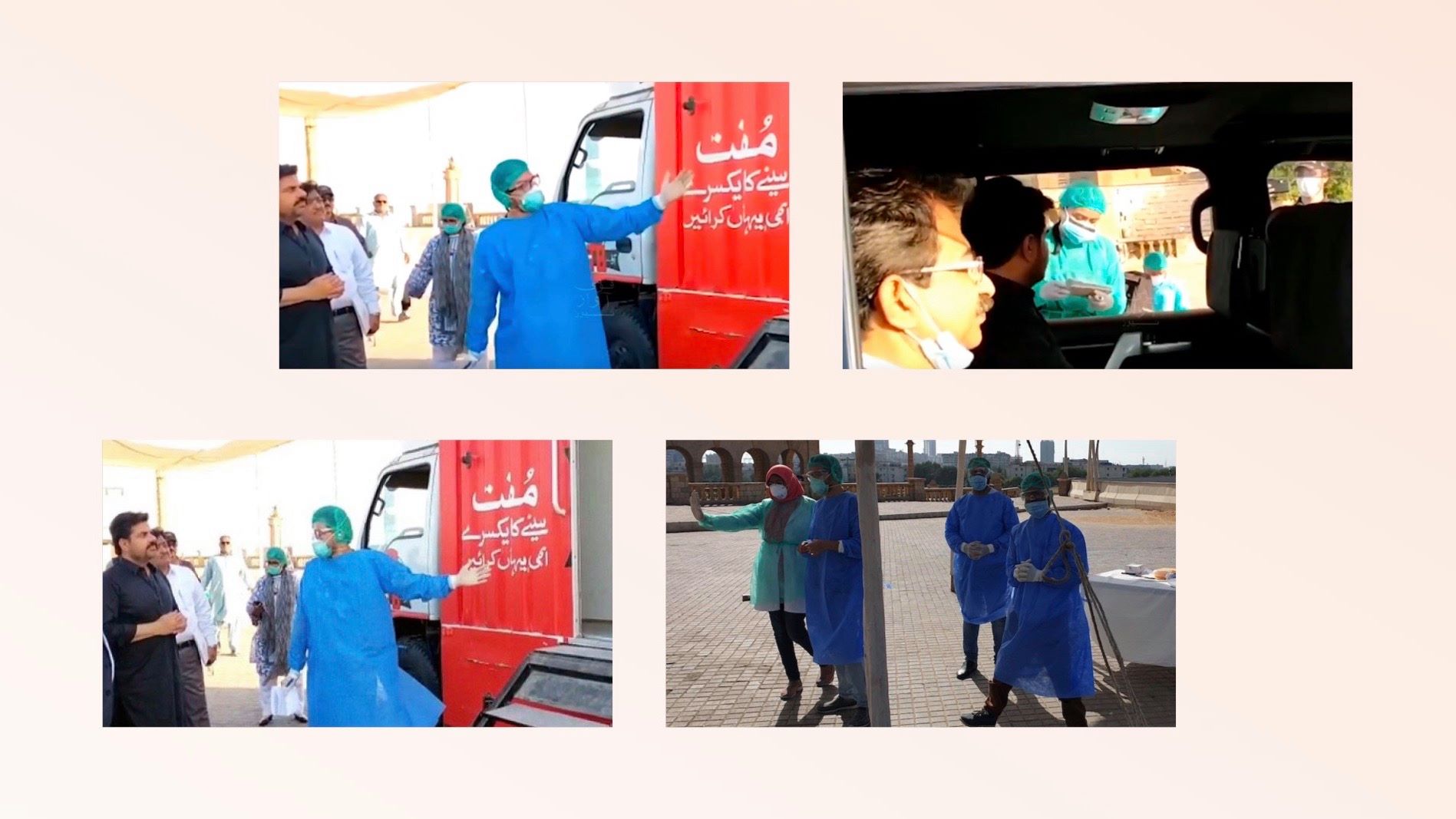 Dr. Muhammad Moiz helping set up Pakistan's first drive-thru Coronavirus testing lab